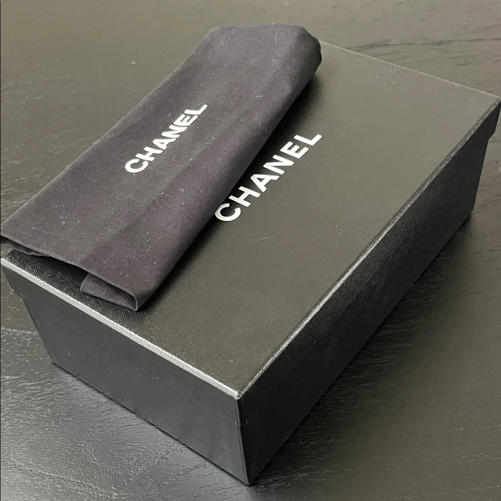 Chanel Black Box with Logo Dust Bag